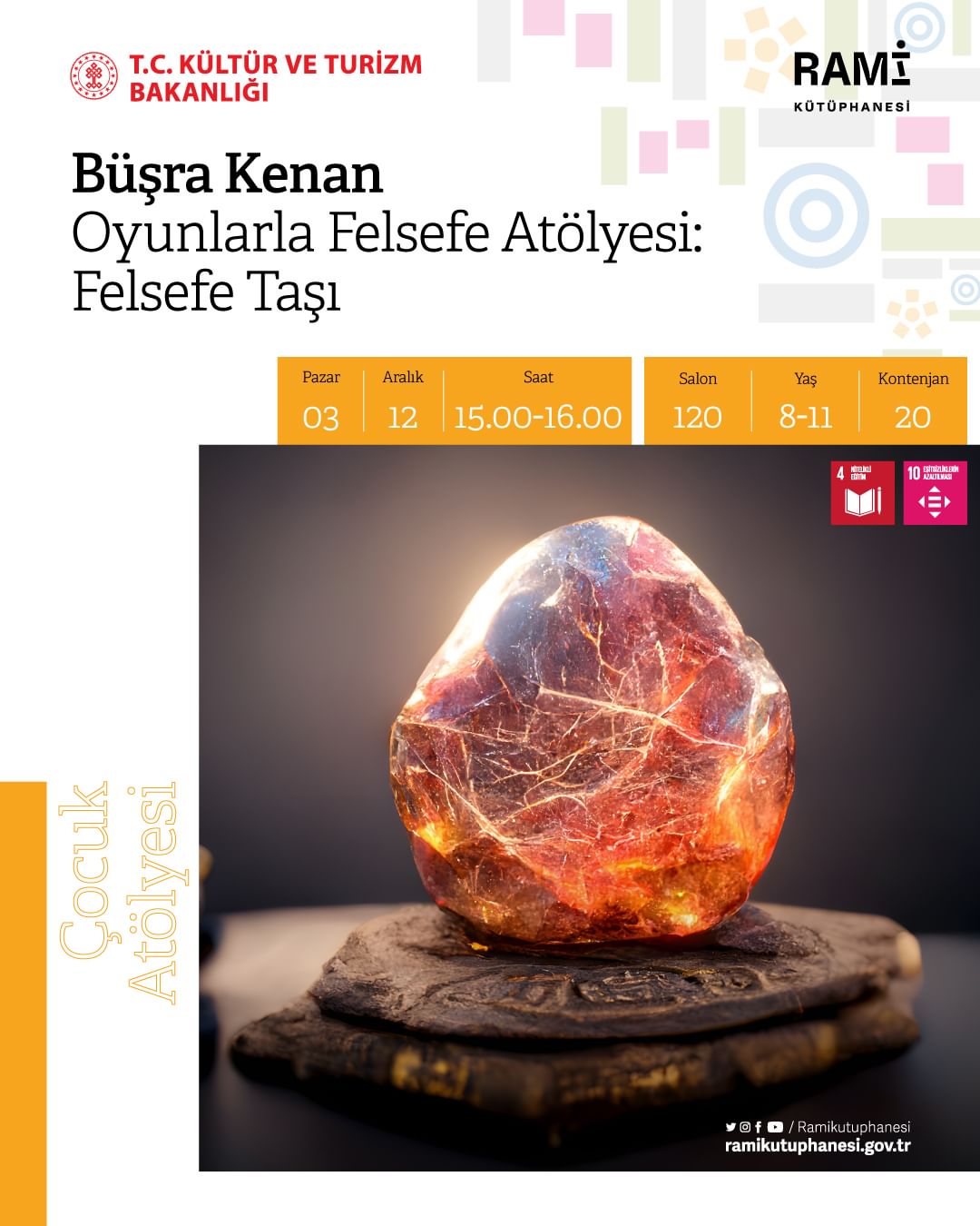 RAMİ KÜTÜPHANESİ -  Büşra Kenan ile Oyunlarla Felsefe Atölyesi: Felsefe Taşı 